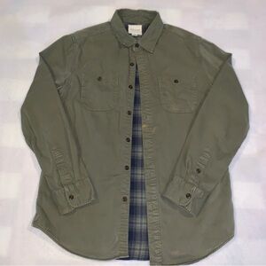 *Read Entire Description* American Eagle Flannel Lined Canvas Shirt Mens Med